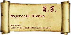 Majercsik Blanka névjegykártya